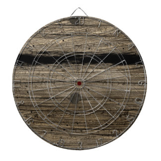 Rustic Wooden Plank Dart Board