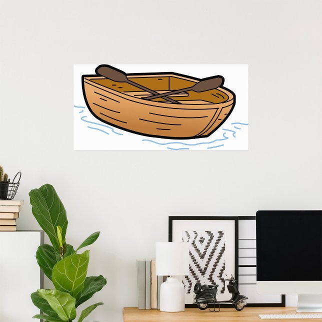 Rustic Wooden Rowboat on Water Poster (Creator Uploaded)