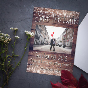 Rustic Wooden Save the Date! Invitation