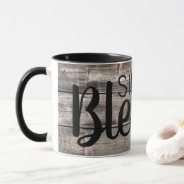 rustic wooden SIMPLY BLESSED | Mug