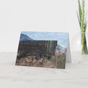 Rustic Wooden Wagon Blank Card