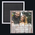Rustic Wooden Wedding Save the Date Photo Magnet<br><div class="desc">Rustic Wooden Wedding Save the Date Photo magnet is a perfect unique design for your guests for wedding theme like rustic .It features wooden background , template for photo & text . Please click on the personalise button to customise it with your text & photo.Kindly visit my store " loveyouart"...</div>