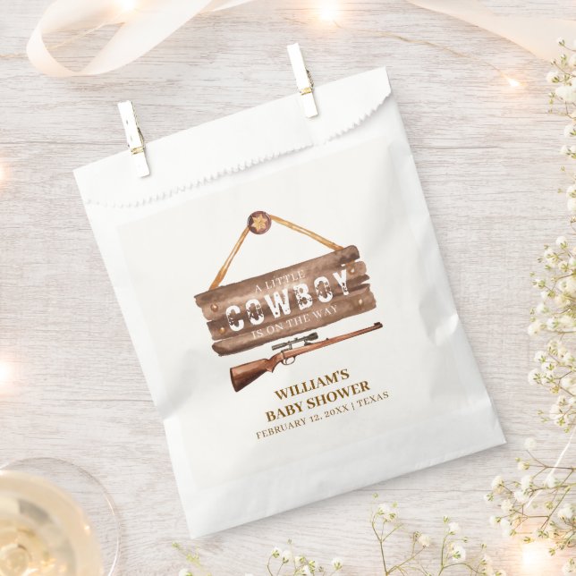 Rustic Wooden Wild West Cowboy Gun Baby Shower  Favour Bags (Clipped)