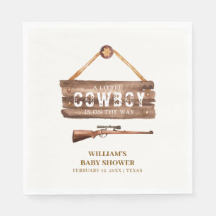 Rustic Wooden Wild West Cowboy Gun Baby Shower  Napkin