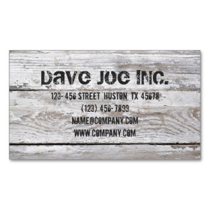 Rustic Woodgrain Carpentry handyman construction Magnetic Business Card