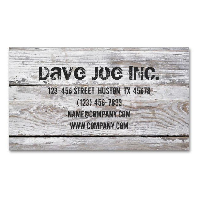 Rustic Woodgrain Carpentry handyman construction Magnetic Business Card (Front)