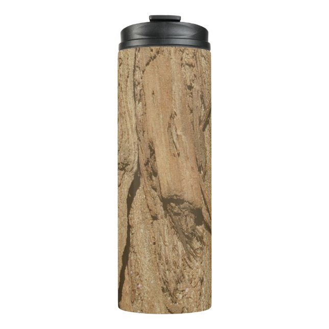 Rustic Woodgrain Pattern Photo Brown Nature Thermal Tumbler (Front)