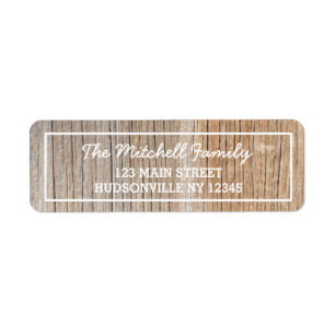 Rustic Woodgrain Personalised Address Label