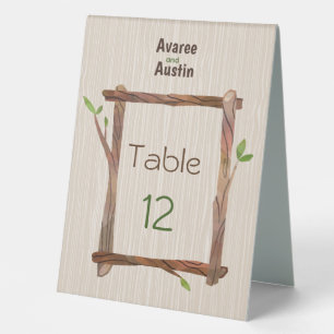 Rustic Woodgrain Wedding Table Number