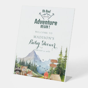 Rustic Woodland Adventure Baby Shower Welcome Sign