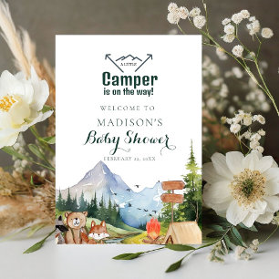 Rustic Woodland Adventure Baby Shower Welcome Sign