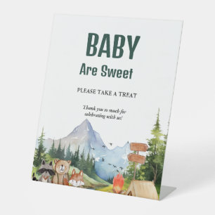 Rustic Woodland animal baby shower Favour sign