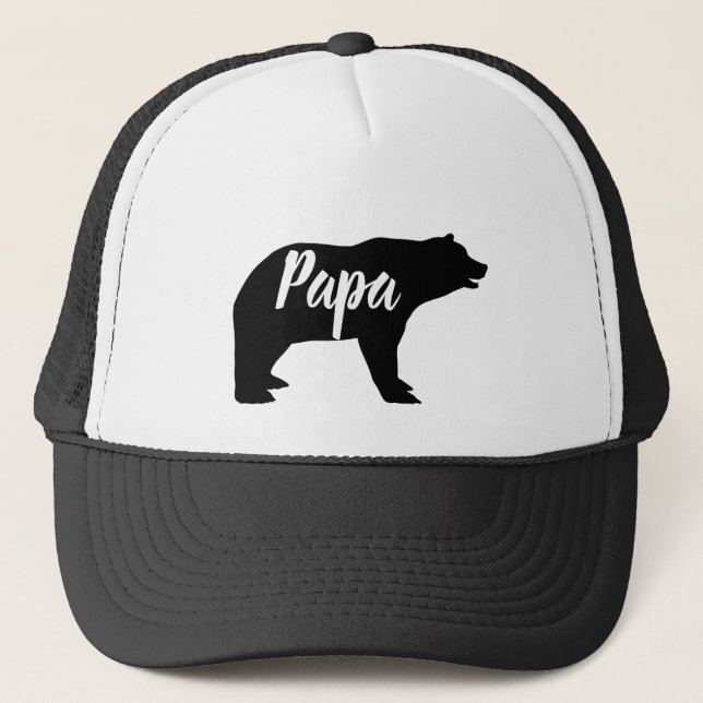 rustic woodland animal papa bear trucker hat (Front)