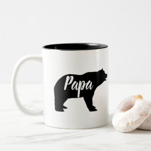 rustic woodland animal papa bear Two-Tone coffee mug