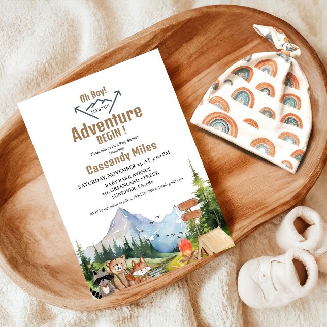 Rustic Woodland Animals Adventure Baby Shower  Invitation (Creator Uploaded)