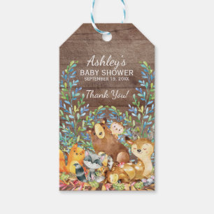 Rustic Woodland Animals Baby Shower Favour Gift Ta Tags