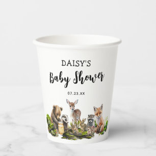 Rustic Woodland Animals Baby Shower Party Paper Cups