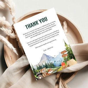Rustic Woodland Animals Baby Shower Thank You card