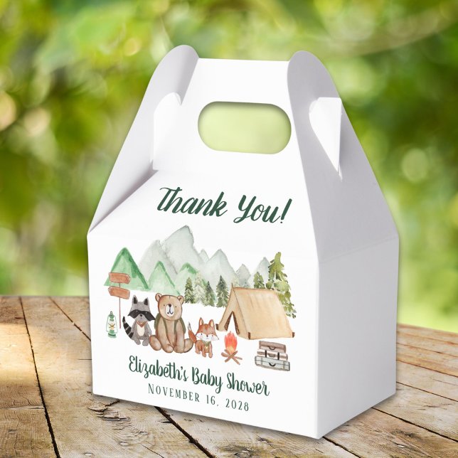 Rustic Woodland Animals Baby Shower Thank You Favour Box (Creator Uploaded)