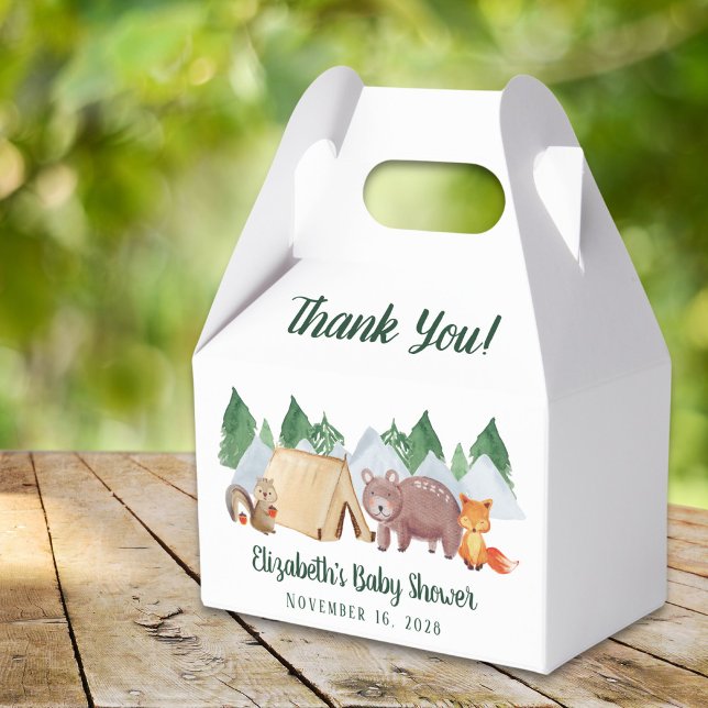 Rustic Woodland Animals Baby Shower Thank You Favour Box (Creator Uploaded)
