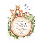 Rustic Woodland Animals Baby Shower Welcome Sign
