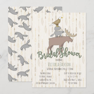 Rustic Woodland Animals Bridal Shower Invitation