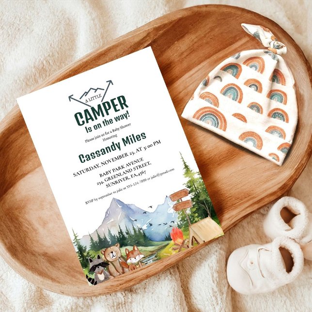 Rustic Woodland Animals Camper Baby Shower Invitation (Creator Uploaded)