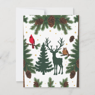 Rustic Woodland Animals Christmas Flat Holiday
