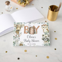 Rustic Woodland Animals Greenery Boy Baby Shower