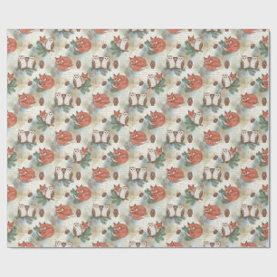 Rustic Woodland Animals Seamless Pattern Wrapping Paper