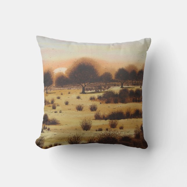 rustic woodland autumn Landscape sunset Cushion (Front)