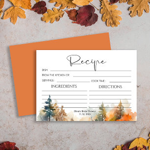 Rustic Woodland Autumn Recipe Card