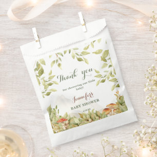 Rustic Woodland Baby Shower Greenery Thank You Favour Bags