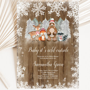 Rustic Woodland Baby Shower Invitation