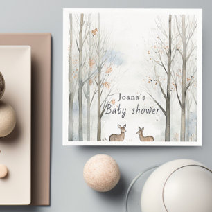 Rustic woodland baby shower  napkin