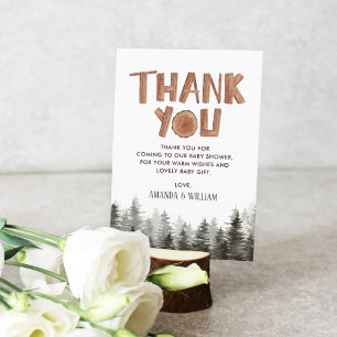 Rustic Woodland Baby Shower Thank You