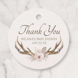 Rustic Woodland Baby Shower Thank You Tag – Boho W