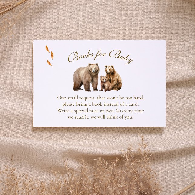 Rustic Woodland Bear Books for Baby Insert Card (Creator Uploaded)
