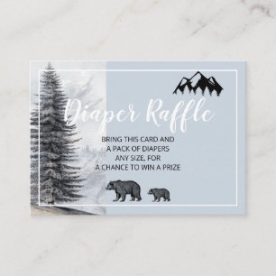 Rustic Woodland Bears Diaper Raffle Enclosure Card