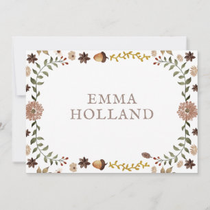 Rustic Woodland Botanical Personalised Note Cards