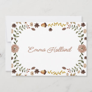 Rustic Woodland Botanical Personalised Note Cards