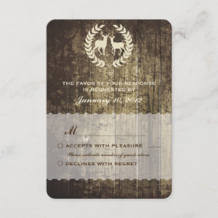 Rustic Woodland Buck and Deer Wedding RSVP Card