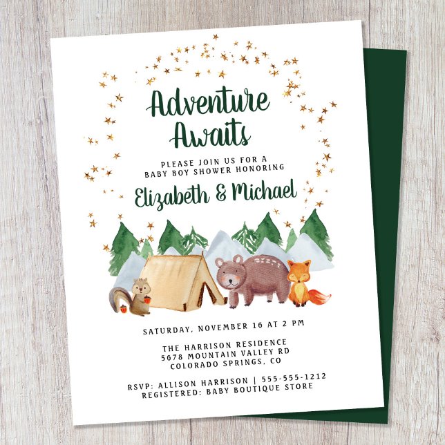 Rustic Woodland Couples Baby Shower Invitation (Creator Uploaded)