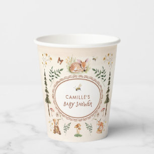 Rustic Woodland Creatures Baby Shower Paper Cups