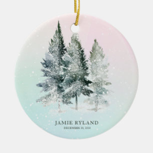 Rustic Woodland Deer Baby Photo Keepsake Ceramic Tree Decoration