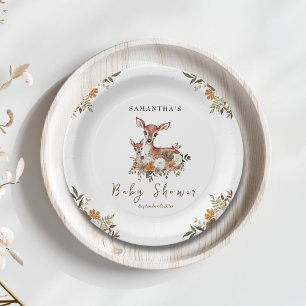 Rustic Woodland Deer baby shower  Paper Plate