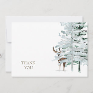 Rustic Woodland Deer Personalised Thank You Card