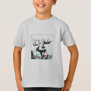 Rustic Woodland Deer Wildflowers Moose T-Shirt