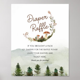 Rustic Woodland Diaper Raffle Game Sign
