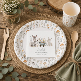 Rustic Woodland Donkey Baby Shower | Napkin